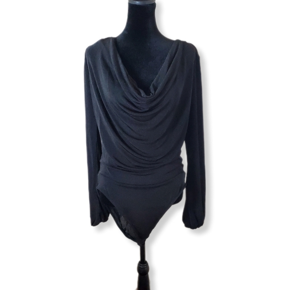 NWT Band of the Free Aggie Black Cowl Bodysuit Sz L